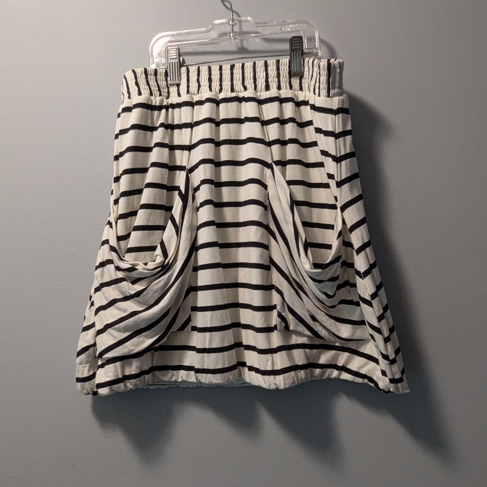 Maurices Black and White Striped Mini Skirt